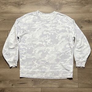Lululemon Perfectly Oversized Crew Sweatshirt Gray Camo Alpine White Size 8‎